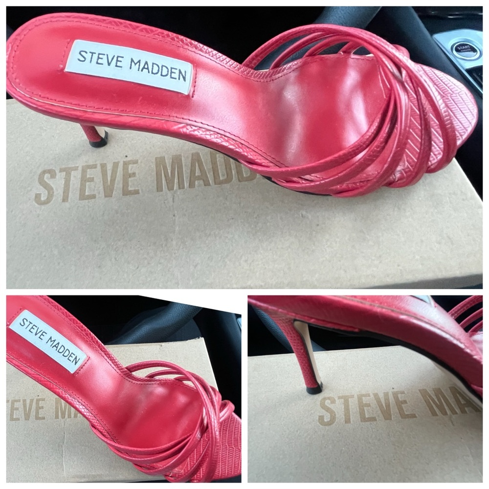 Steve Madden Vibrant Red Strappy Heels